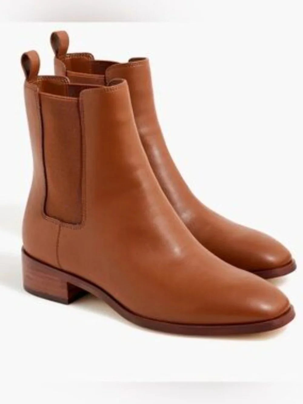 J. Crew Tan Vegan Leather Chelsea Boots Size 8 Pull-On